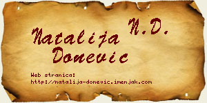 Natalija Donević vizit kartica